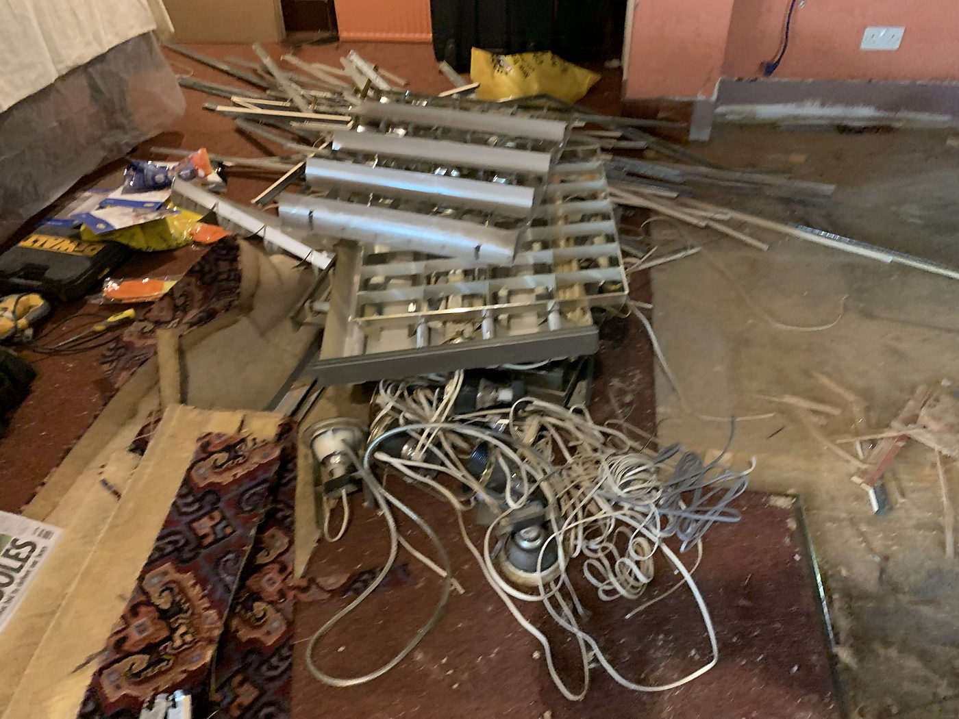 Old fittings and cable stripped out before the new board goes in